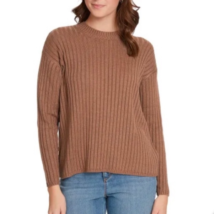 Jessica Simpson Ladies Ribbed Sweater In Tan Xl